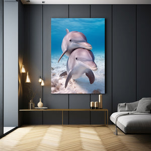 Teal Dolphin Art
