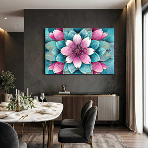 Teal Floral Cherry Blossom Wall Art