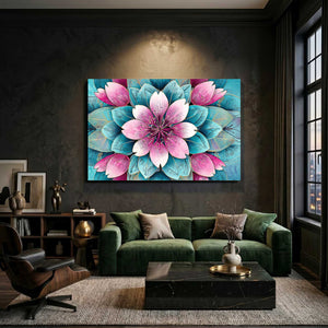 Teal Floral Cherry Blossom Wall Art