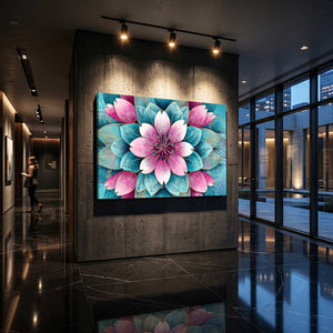 Teal Floral Cherry Blossom Wall Art