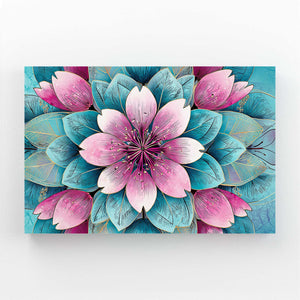 Teal Floral Cherry Blossom Wall Art