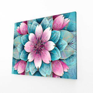 Teal Floral Cherry Blossom Wall Art