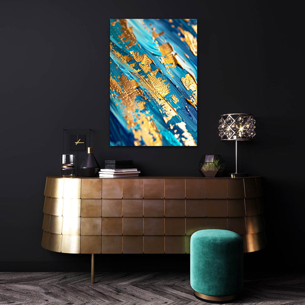 Teal Gold Abstract Art | MusaArtGallery™