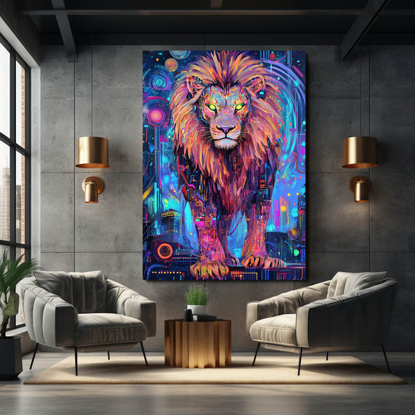 Techno Lion Wall Art | MusaArtGallery™