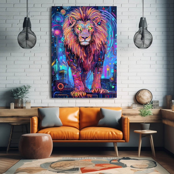 Techno Lion Wall Art | MusaArtGallery™