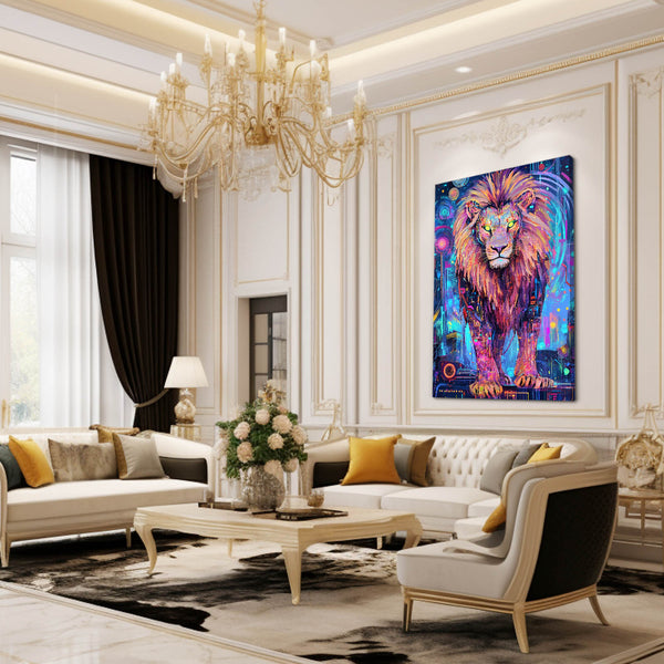 Techno Lion Wall Art | MusaArtGallery™