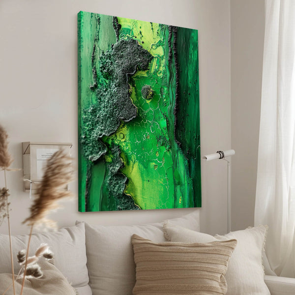 Textured Depth Green Abstract Art | MusaArtGallery™