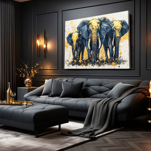 Three Black Elephants Wall Art | MusaArtGallery™