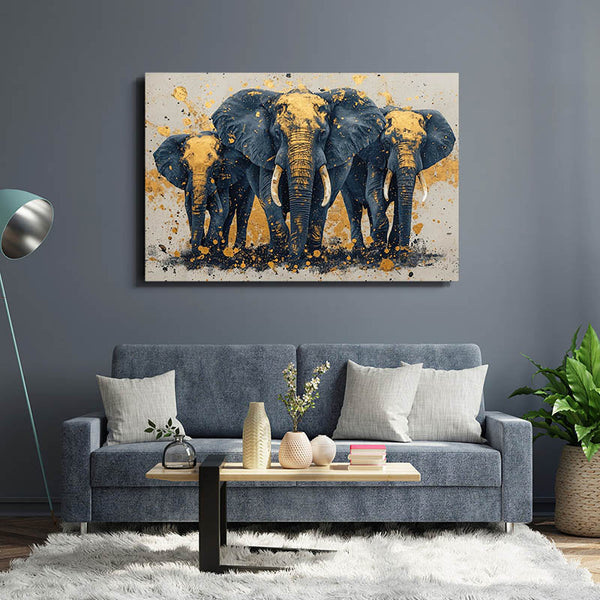 Three Black Elephants Wall Art | MusaArtGallery™