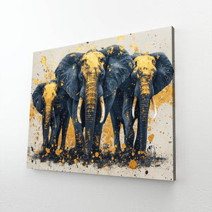 Three Black Elephants Wall Art | MusaArtGallery™