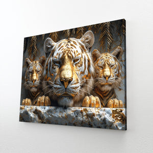 Three Face Tiger Wall Art  | MusaArtGallery™