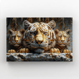 Three Face Tiger Wall Art  | MusaArtGallery™