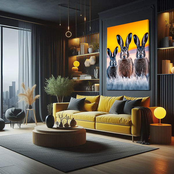 Three Rabbit Wall Art