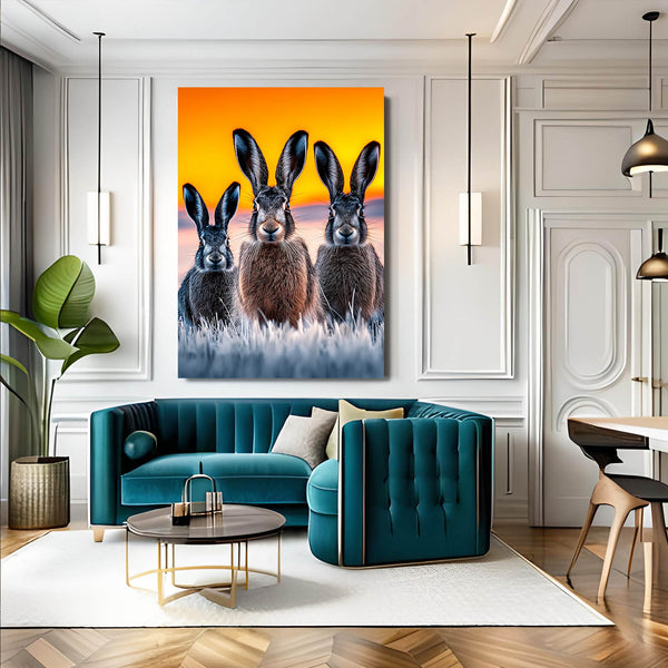 Three Rabbit Wall Art