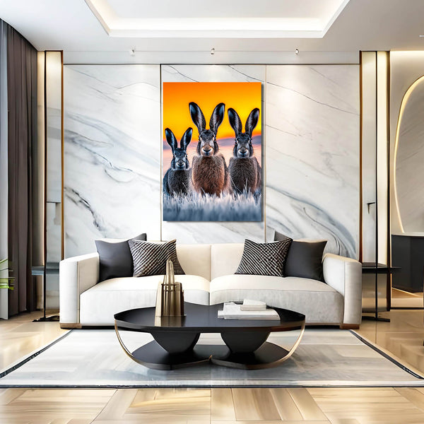 Three Rabbit Wall Art