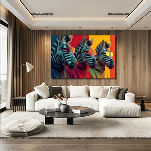 Three Zebra Wall Art
