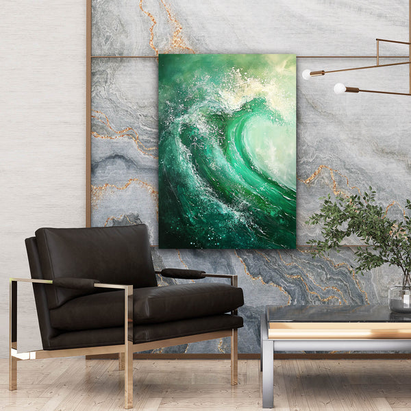 Tidal Surge Green Abstract Art | MusaArtGallery™