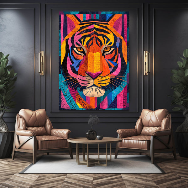 Tiger Canvas Colorful Wall Art | MusaArtGallery™