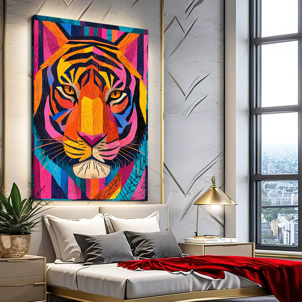 Tiger Canvas Colorful Wall Art | MusaArtGallery™