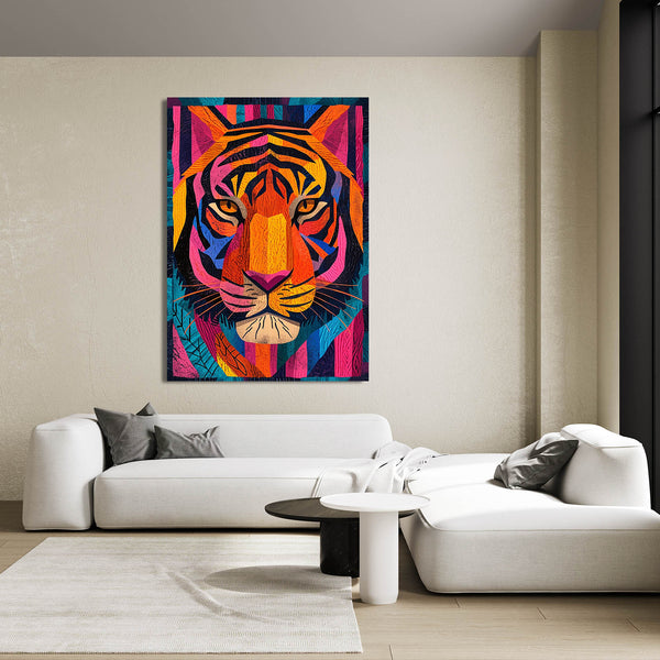 Tiger Canvas Colorful Wall Art | MusaArtGallery™