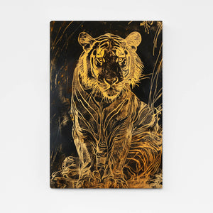 Black and Gold Tiger Wall Art| MusaArtGallery™