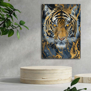 Gold Tiger Head Wall Art | MusaArtGallery™