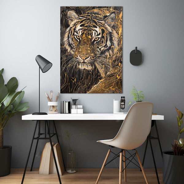 Tiger Print Gold Art | MusaArtGallery™