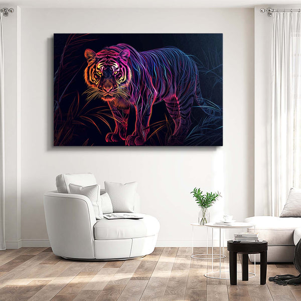 Tiger Purple Neon Art | MusaArtGallery™