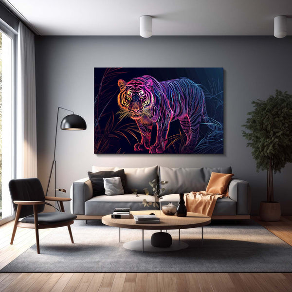 Tiger Purple Neon Art | MusaArtGallery™