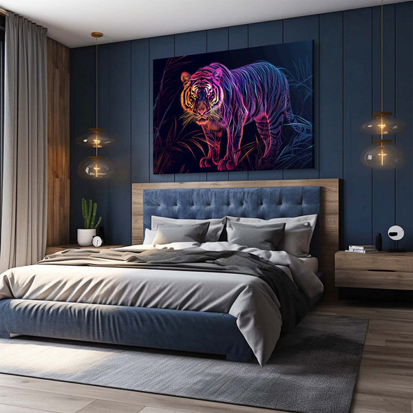 Tiger Purple Neon Art | MusaArtGallery™