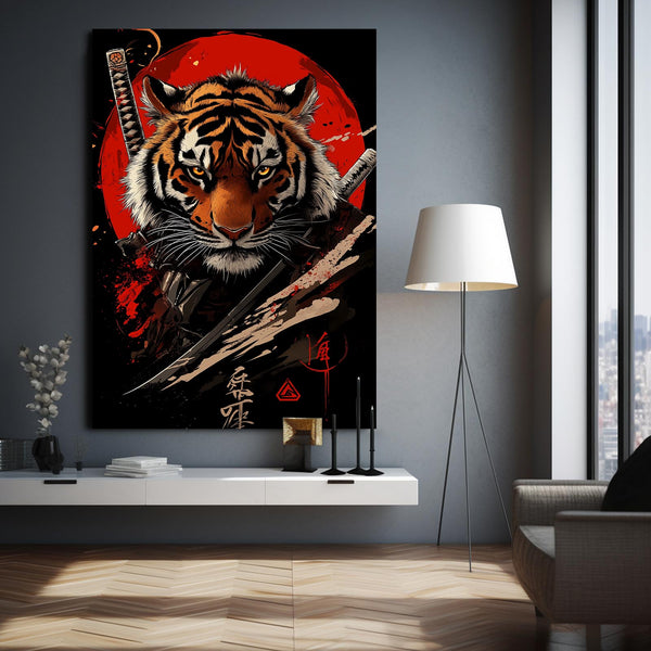 Tiger Samurai Art Canvas