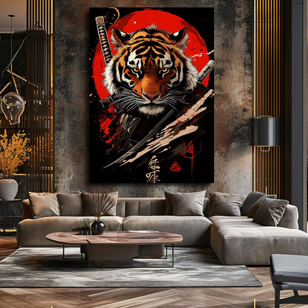 Tiger Samurai Art Canvas