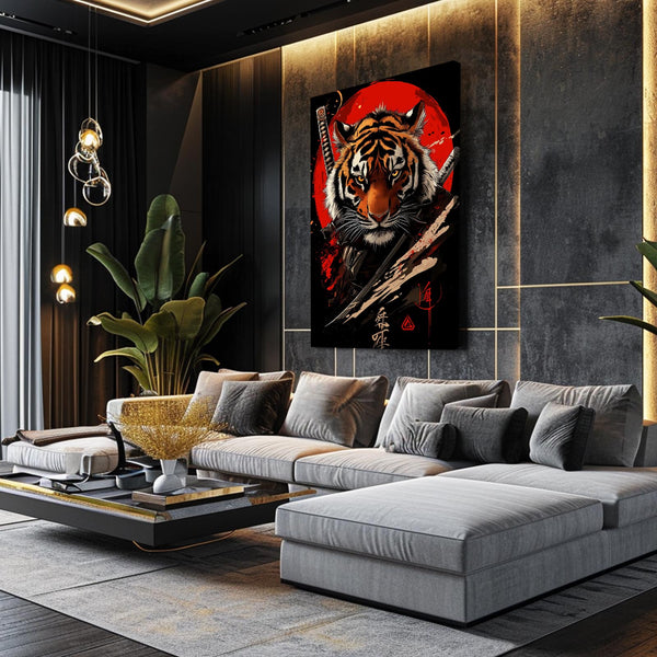 Tiger Samurai Art Canvas