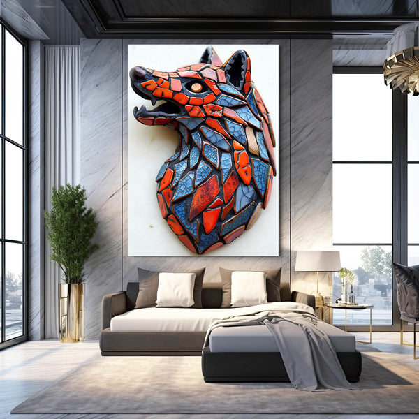 Tile Stone Wolf Art  | MusaArtGallery™