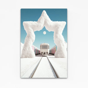 Train Mountain Wall Art