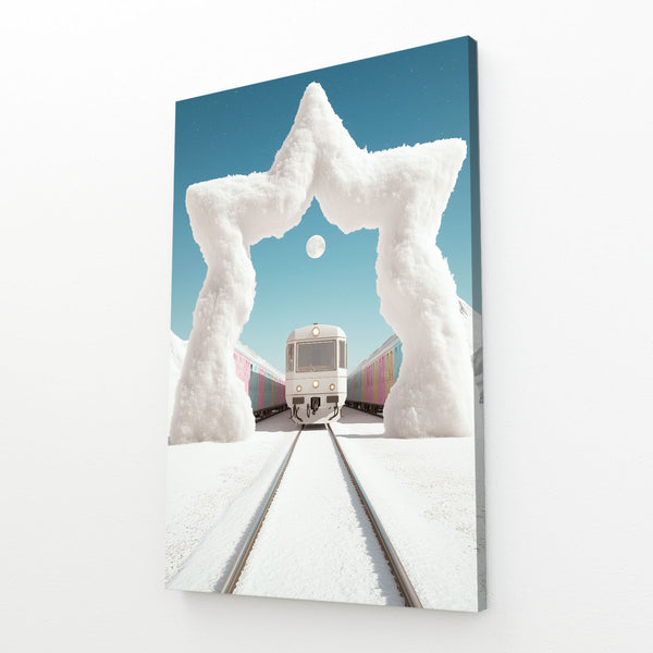 Train Mountain Wall Art