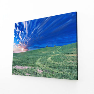 Tranquil Fields Sunset Art | MusaArtGallery™