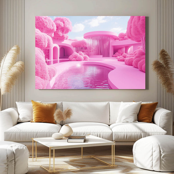 Tranquil Oasis Pink Abstract Art | MusaArtGallery™