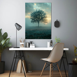 Tree Art Misty Dawn | MusaArtGallery™
