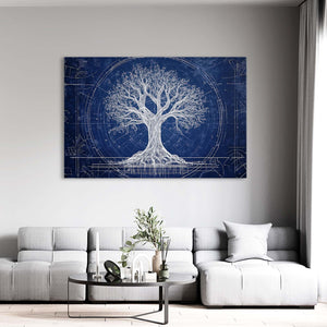 Tree Of Life Wall Art Dark Blue