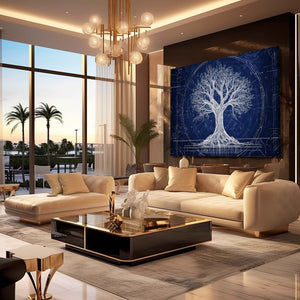 Tree Of Life Wall Art Dark Blue