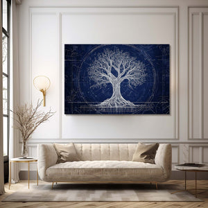 Tree Of Life Wall Art Dark Blue