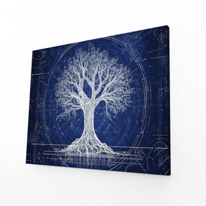 Tree Of Life Wall Art Dark Blue
