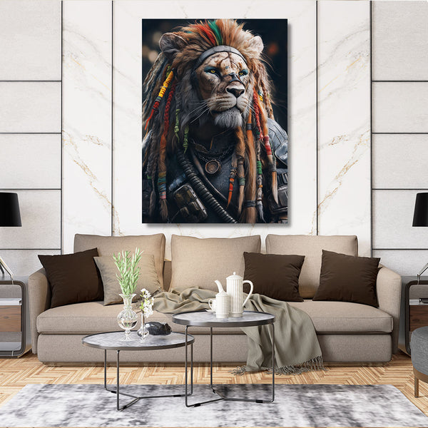 Tribal Warrior Lion Wall Art | MusaArtGallery™