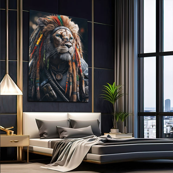 Tribal Warrior Lion Wall Art | MusaArtGallery™