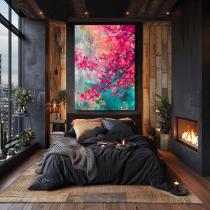 Turquoise Cherry Blossom Wall Decor