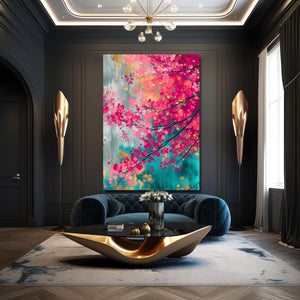 Turquoise Cherry Blossom Wall Decor