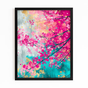 Turquoise Cherry Blossom Wall Decor