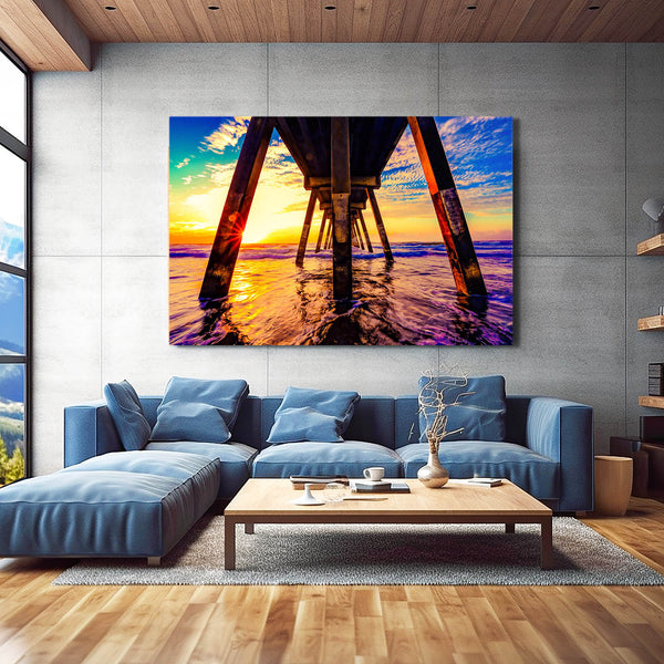 Under Bridge Sunset Art  | MusaArtGallery™