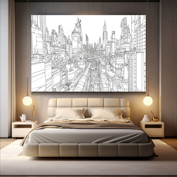 Urban Future Line Art | MusaArtGallery™